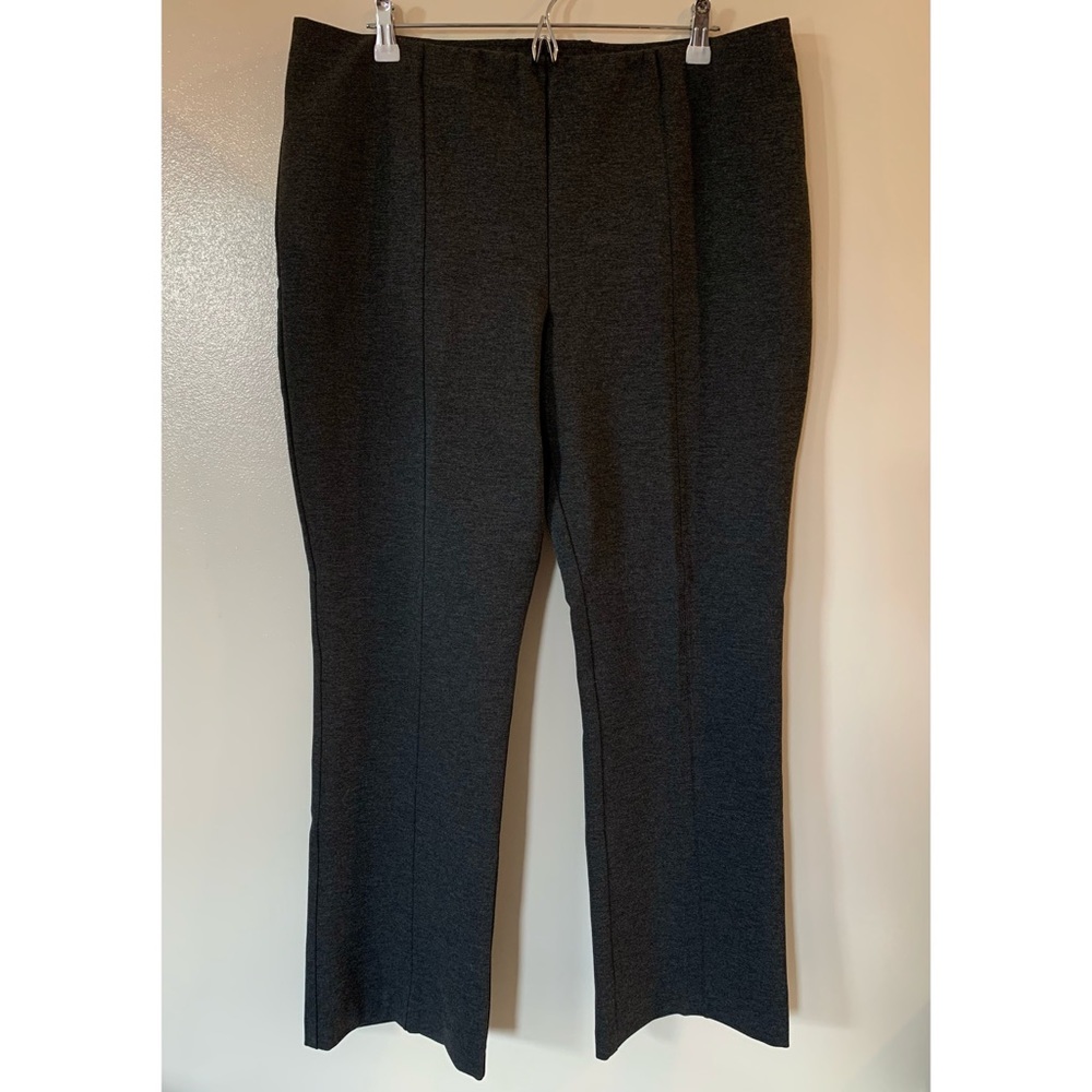 J. Jill • XL • Ponte Knit Barely Bootcut Heathered Charcoal Stretch Pull On Pant